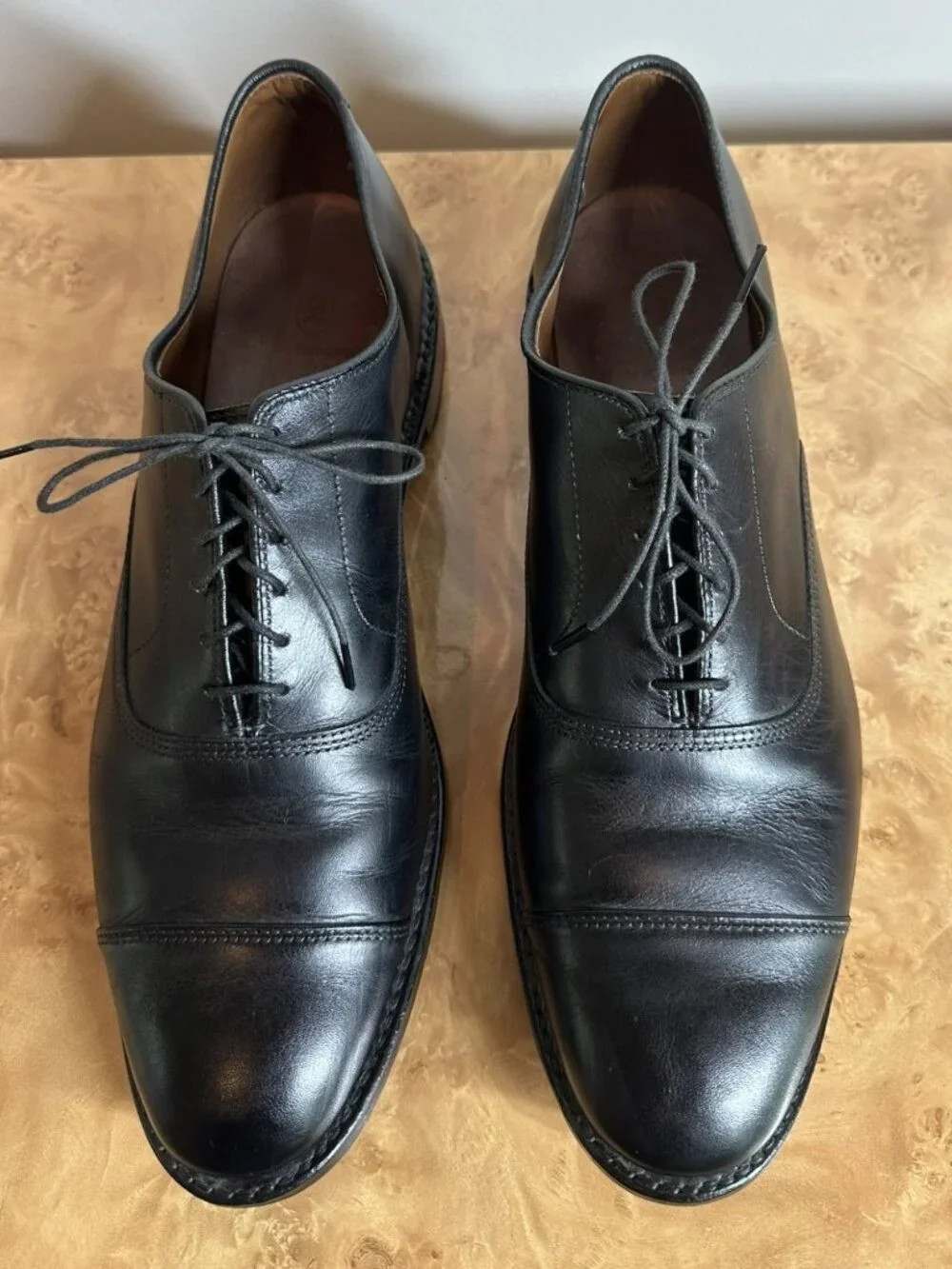 Allen Edmonds Park Avenue Black Leather Cap Toe Oxford Dress Shoes 10.5 D